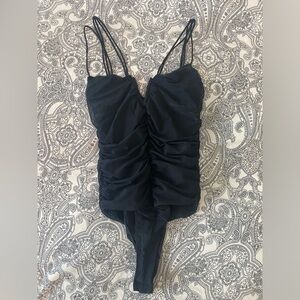 Zara ruched going out bodysuit